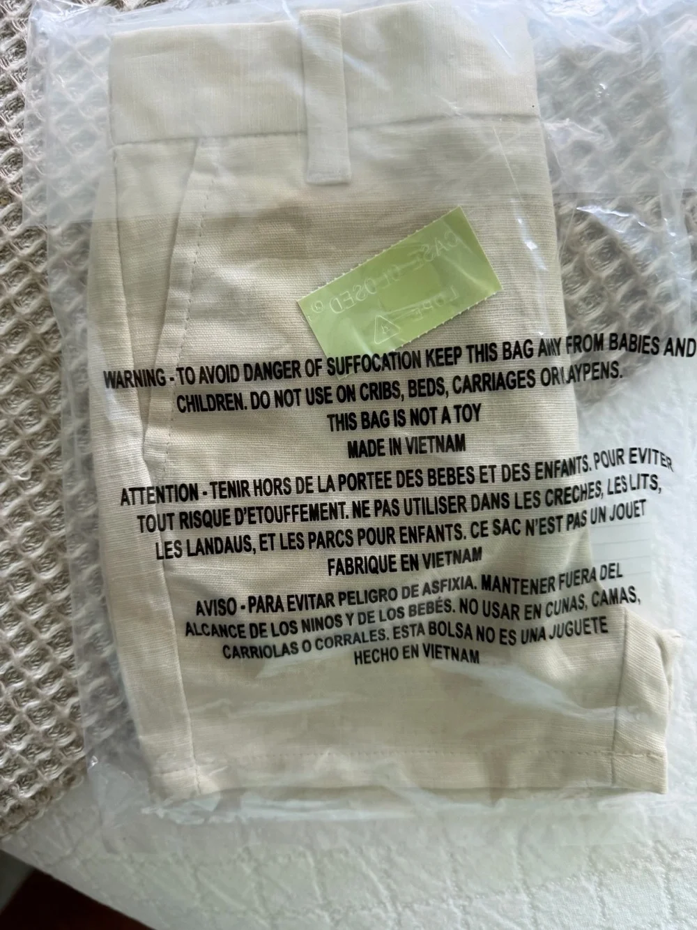 Jamie and Jack 6 to 12 month boys cream colored shorts new with tag
